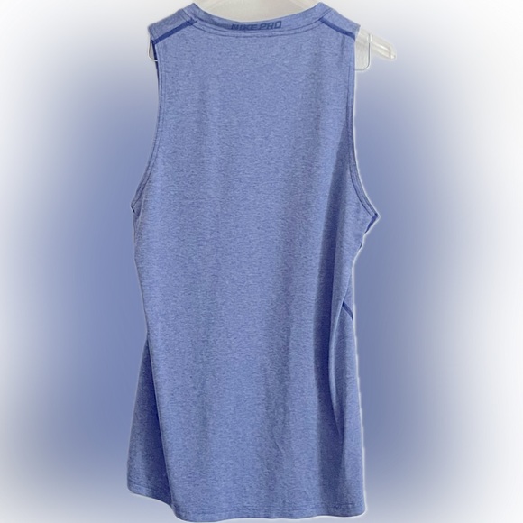 NIKE PRO Dri-Fit Fitted Men’s Muscle Shirt Heather Blue - Picture 2 of 3